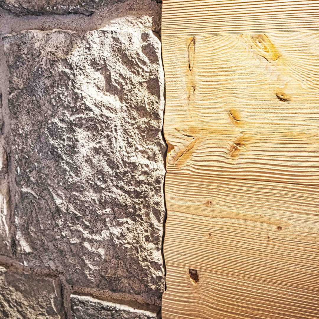 Legno di abete e roccia viva